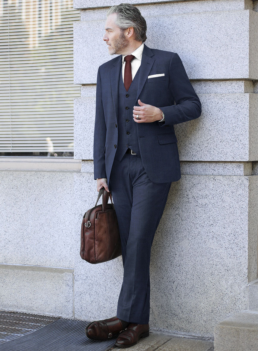 Bristol Refino Blue Checks Suit - StudioSuits