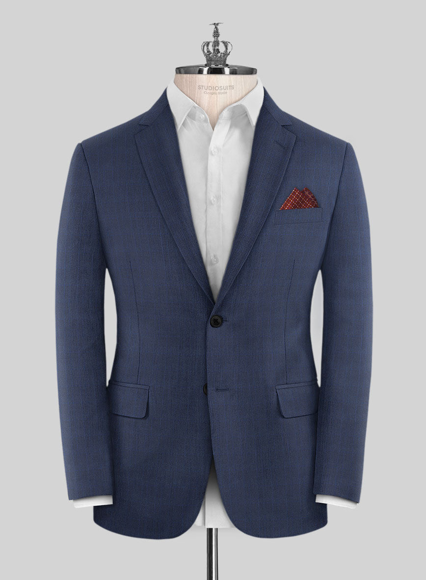 Bristol Refino Blue Checks Suit - StudioSuits