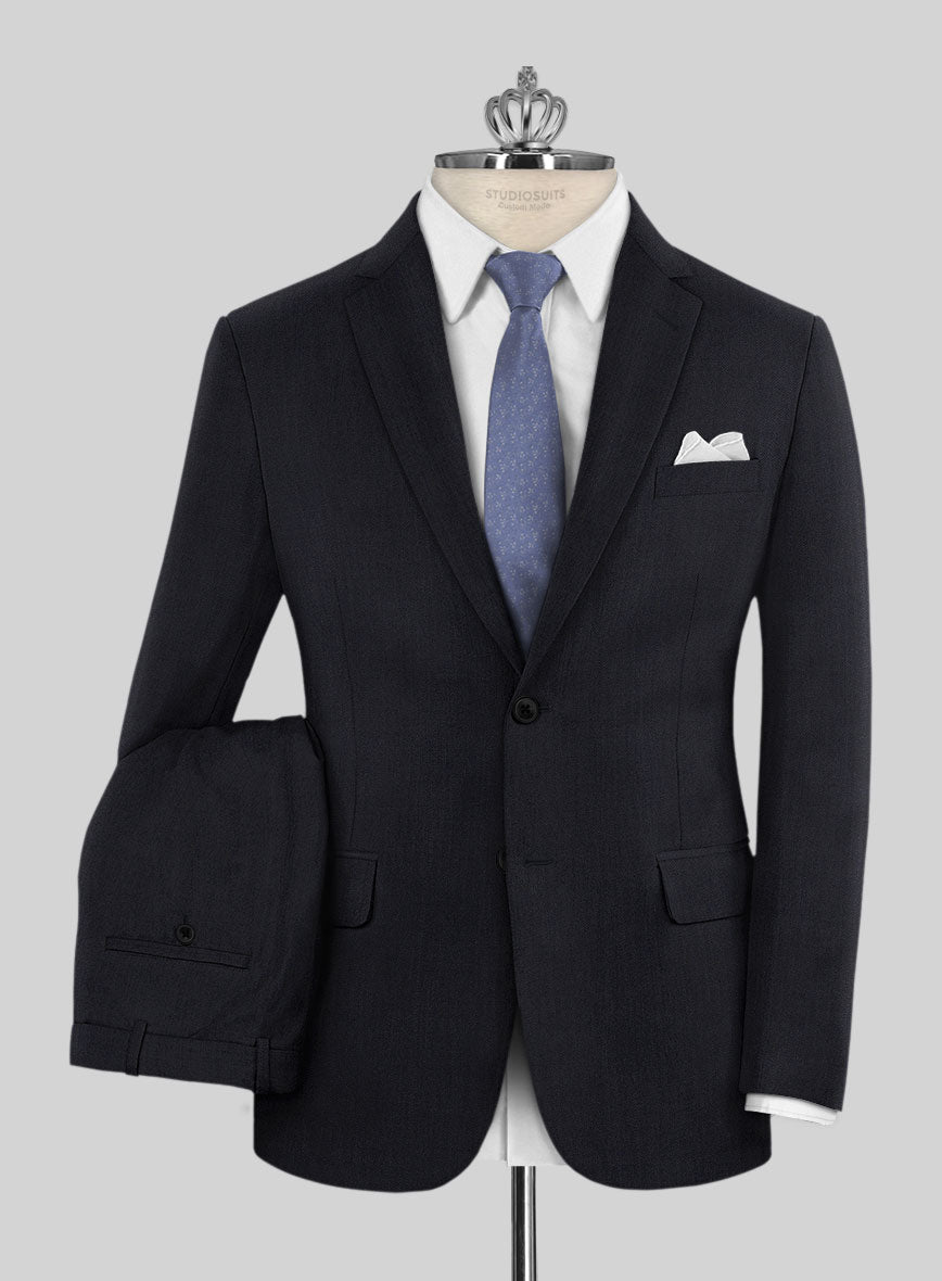 Bristol Umino Dark Blue Herringbone Suit - StudioSuits