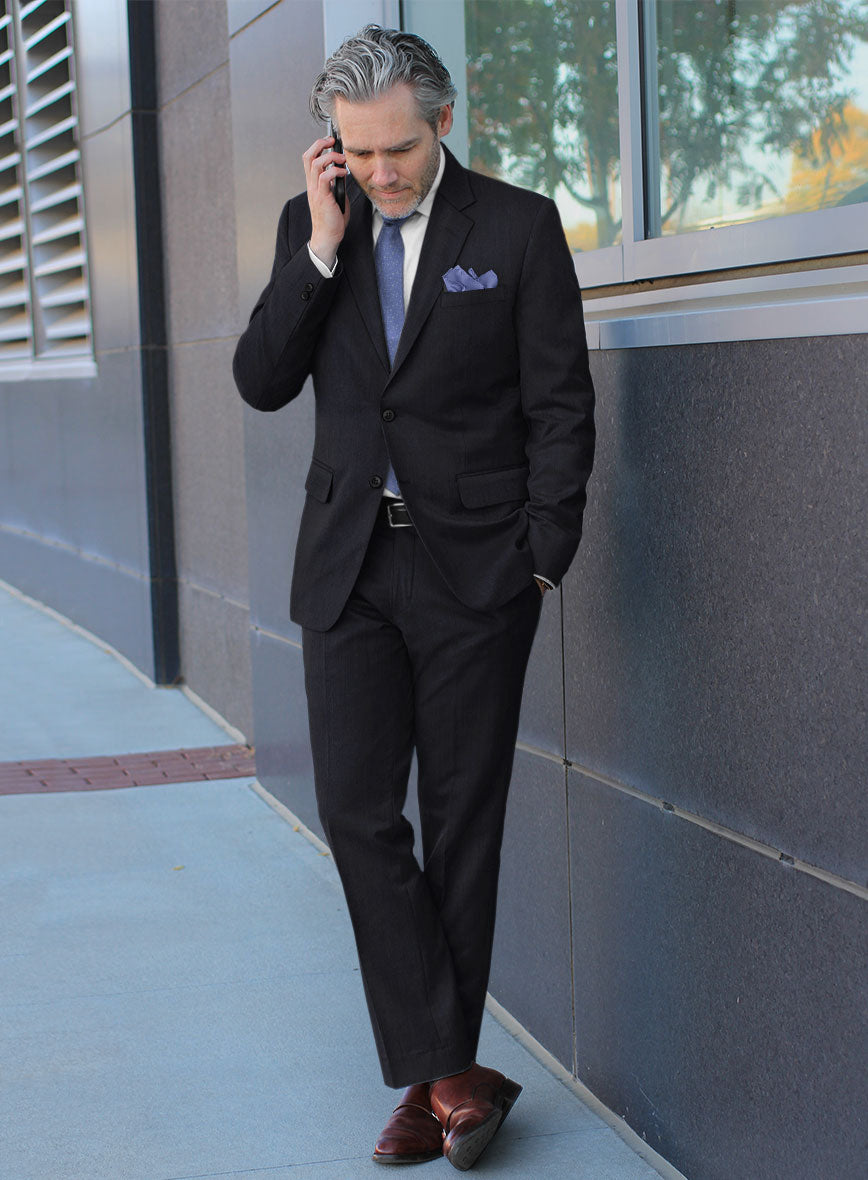 Bristol Umino Dark Blue Herringbone Suit - StudioSuits