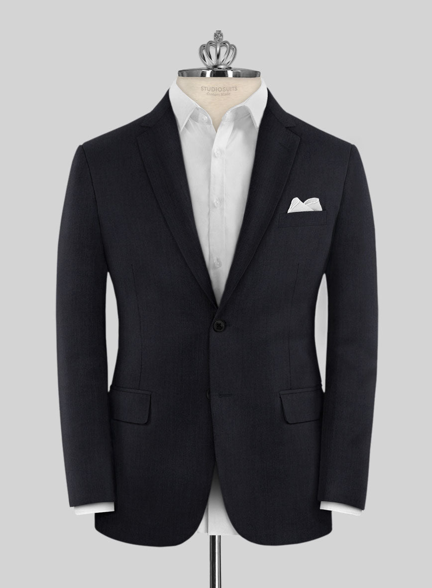 Bristol Umino Dark Blue Herringbone Suit - StudioSuits