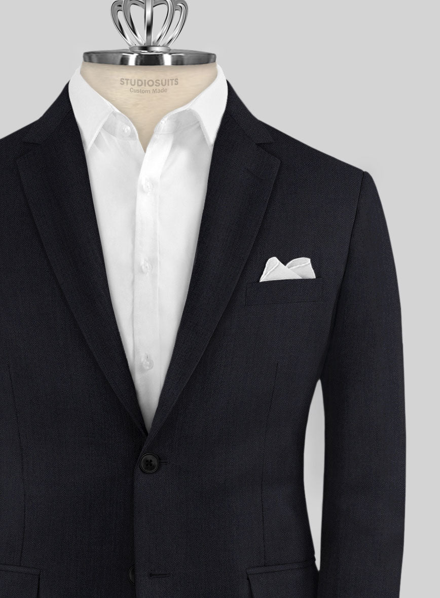 Bristol Umino Dark Blue Herringbone Suit - StudioSuits