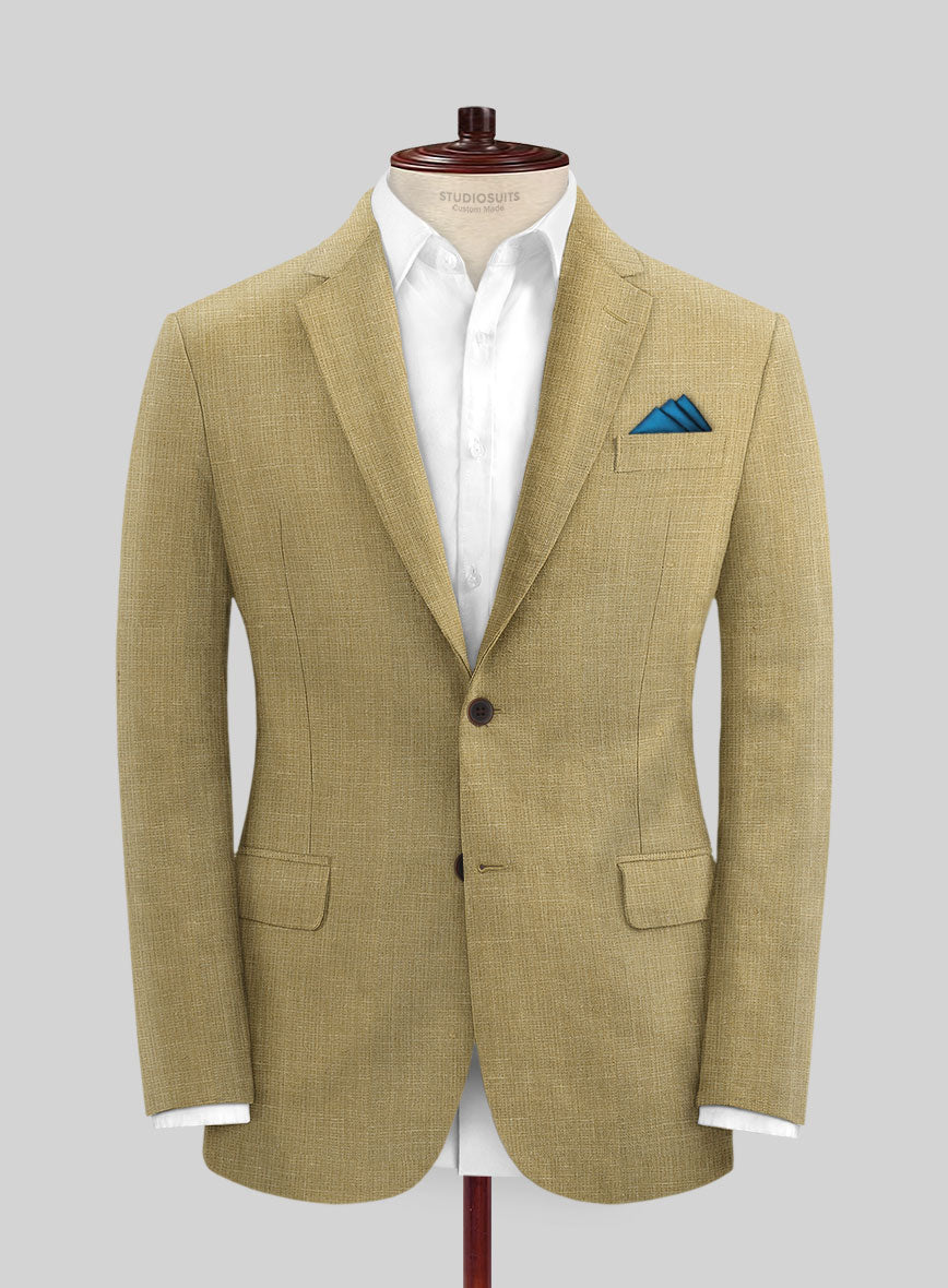 British Khaki Pure Linen Suit - StudioSuits