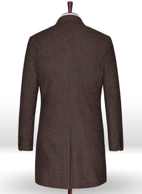 Brown Heavy Tweed Overcoat - StudioSuits