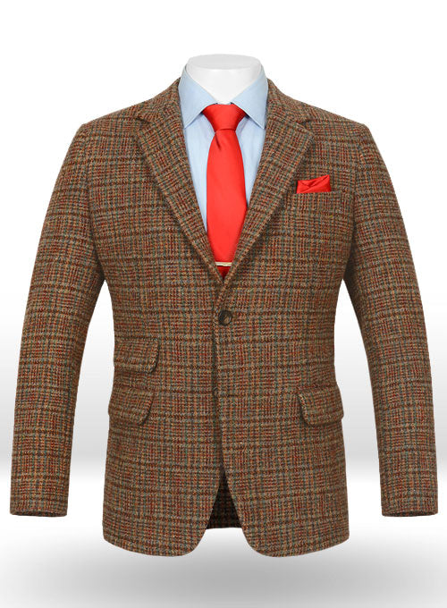 Harris Tweed Brownish Checks Jacket - StudioSuits