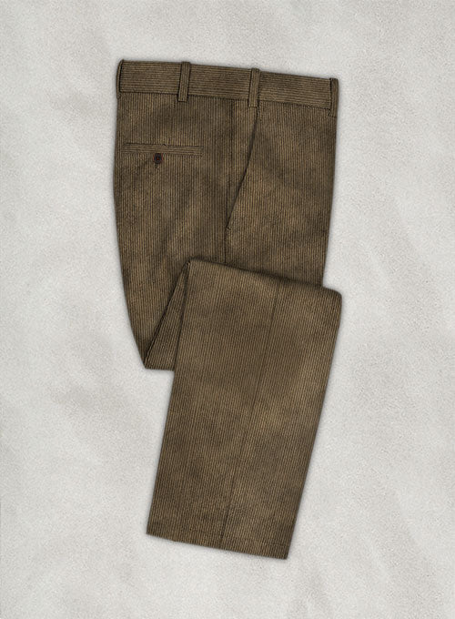 Brown Stretch Corduroy Pants - StudioSuits
