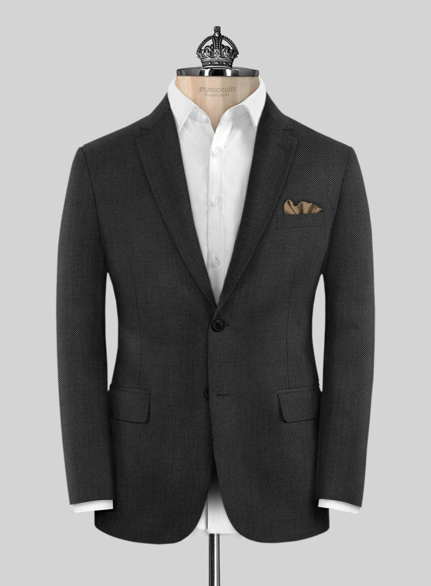 Bristol Charcoal Birdseye Jacket - StudioSuits
