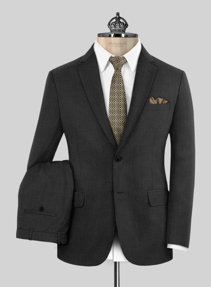 Bristol Charcoal Birdseye Suit - StudioSuits