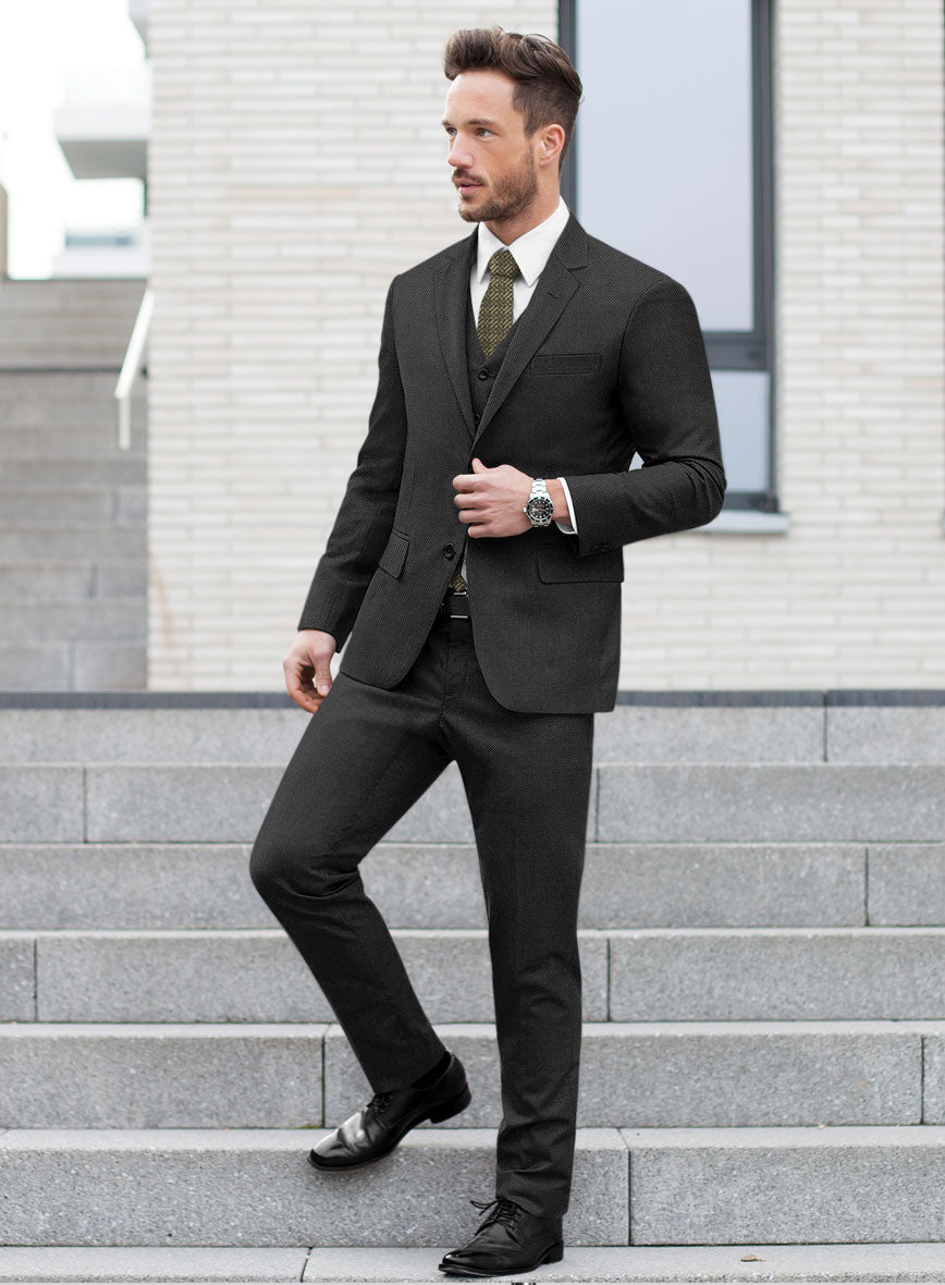 Bristol Charcoal Birdseye Suit - StudioSuits