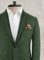 Bottle Green Flannel Wool Jacket - StudioSuits