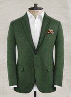 Bottle Green Flannel Wool Jacket - StudioSuits