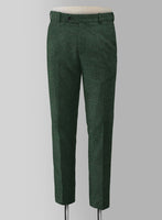Bottle Green Herringbone Tweed Pants - StudioSuits