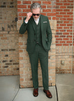 Bottle Green Herringbone Tweed Suit - StudioSuits