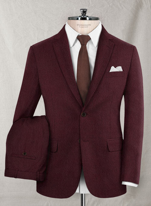 Burgundy Flannel Wool Suit – StudioSuits