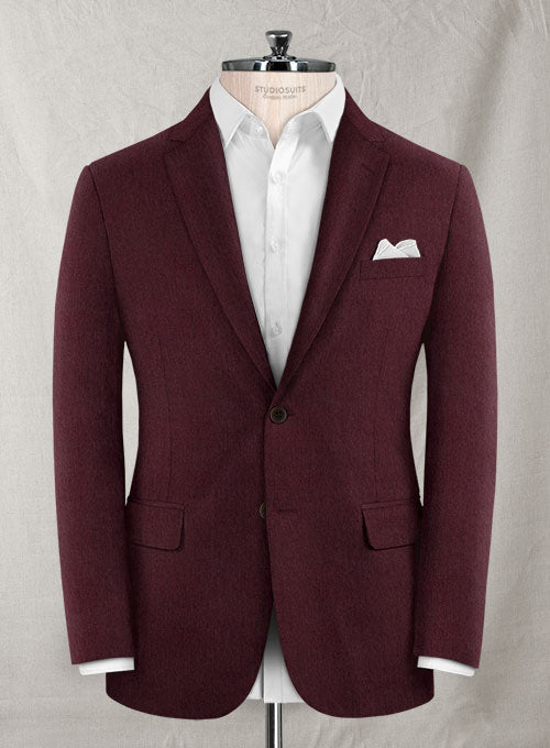 Burgundy Flannel Wool Suit - StudioSuits