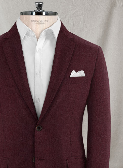 Burgundy Flannel Wool Suit - StudioSuits