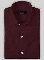 Burgundy Herringbone Cotton Shirt - StudioSuits