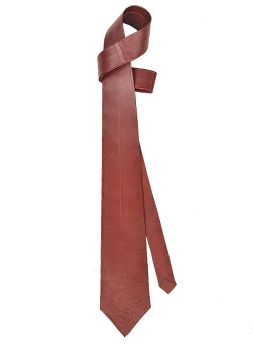 Burgundy Leather Tie - StudioSuits