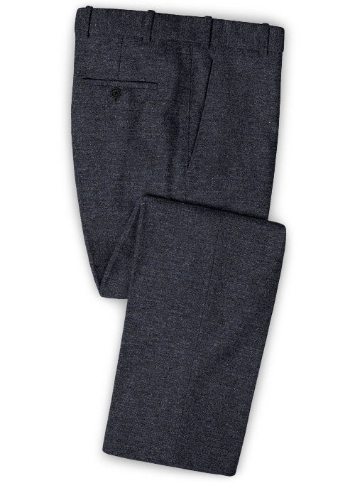 Burma Blue Light Weight Tweed Pants - StudioSuits