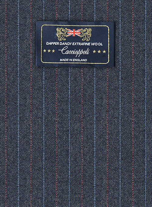 Caccioppoli Dapper Dandy Ortego Indigo Blue Wool Pants - StudioSuits