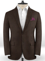 Caccioppoli Dapper Dandy Pinoza Brown Wool Jacket - StudioSuits