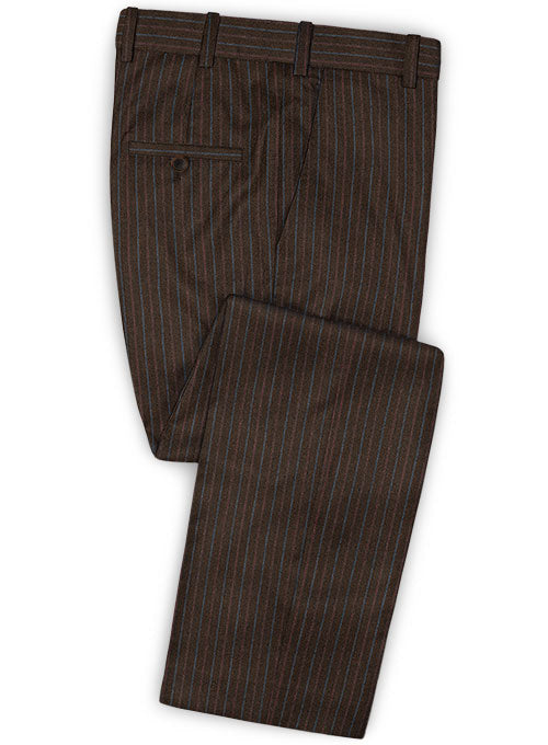 Caccioppoli Dapper Dandy Pinoza Brown Wool Pants - StudioSuits