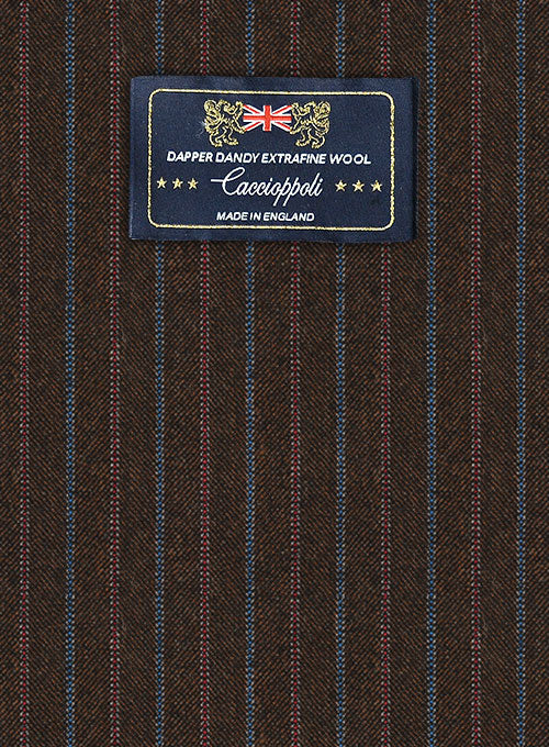 Caccioppoli Dapper Dandy Pinoza Brown Wool Pants - StudioSuits