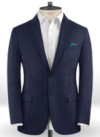 Caccioppoli Dapper Dandy Lerci Navy Blue Wool Jacket - StudioSuits