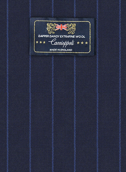 Caccioppoli Dapper Dandy Lerci Navy Blue Wool Suit - StudioSuits