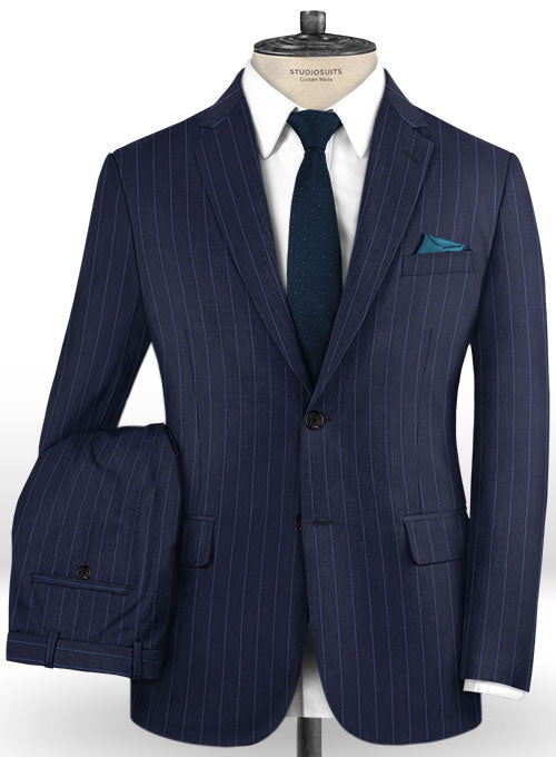 Caccioppoli Dapper Dandy Lerci Navy Blue Wool Suit - StudioSuits