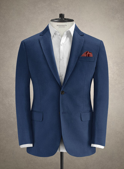 Caccioppoli Cotton Gabardine Lapis Blue Suit - StudioSuits