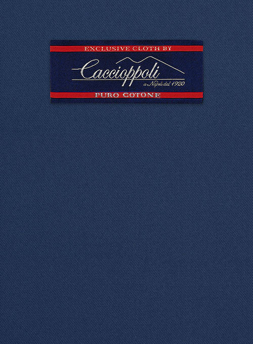 Caccioppoli Cotton Gabardine Lapis Blue Suit - StudioSuits