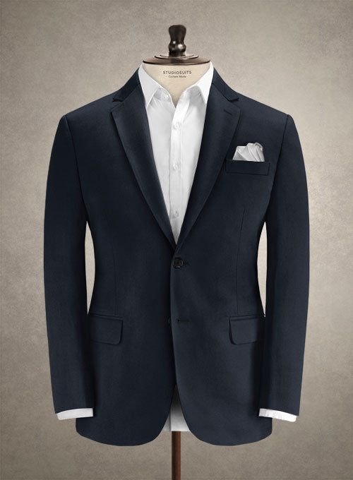 Caccioppoli Cotton Gabardine Navy Blue Suit - StudioSuits