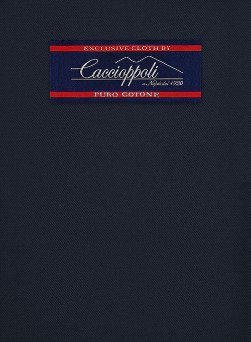 Caccioppoli Cotton Gabardine Navy Blue Suit - StudioSuits