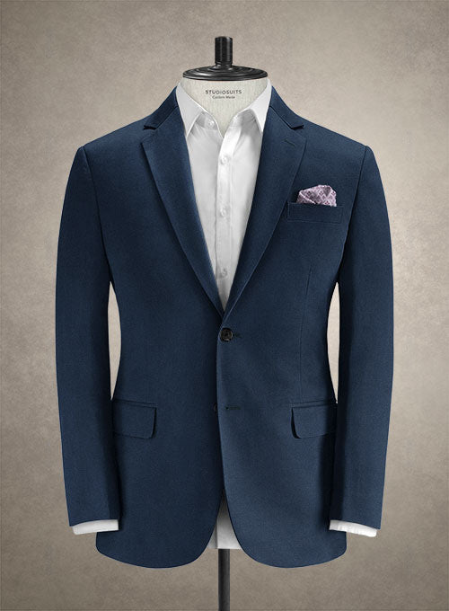 Caccioppoli Cotton Cashmere Royal Blue Jacket - StudioSuits