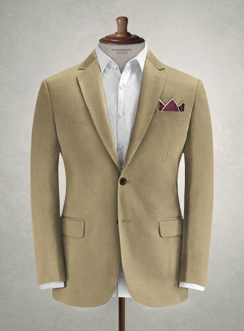 Caccioppoli Cotton Gabardine Khaki Suit - StudioSuits