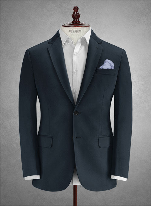 Caccioppoli Cotton Gabardine Dark Blue Suit - StudioSuits