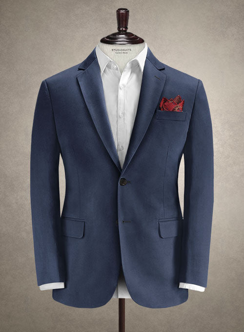 Caccioppoli Cotton Gabardine Marine Blue Suit - StudioSuits