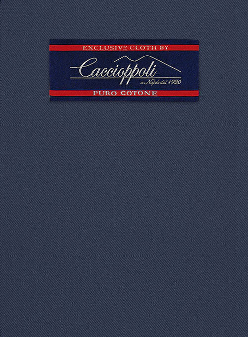 Caccioppoli Cotton Gabardine Marine Blue Suit - StudioSuits