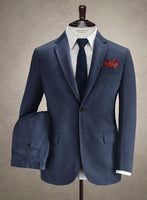 Caccioppoli Cotton Gabardine Marine Blue Suit - StudioSuits