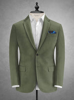 Caccioppoli Cotton Gabardine Myrtle Green Suit - StudioSuits