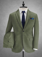 Caccioppoli Cotton Gabardine Myrtle Green Suit - StudioSuits