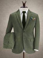 Caccioppoli Cotton Gabardine Oak Green Suit - StudioSuits