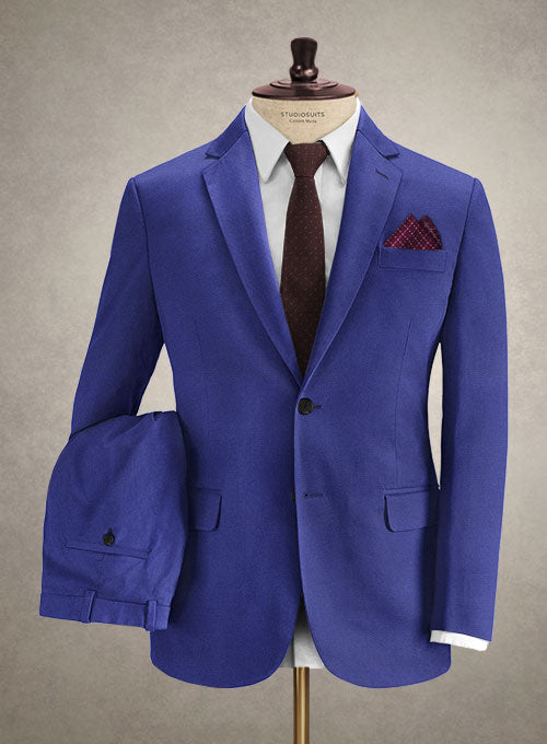Caccioppoli Cotton Drill Cobalt Blue Suit - StudioSuits