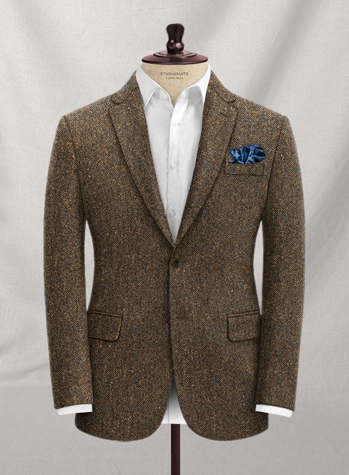 Caccioppoli Donegal Brown Tweed Jacket - StudioSuits