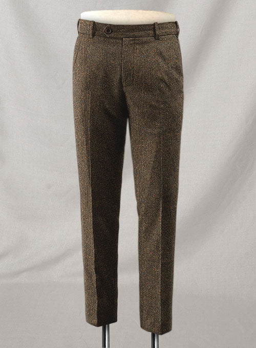 Caccioppoli Donegal Brown Tweed Pants - StudioSuits