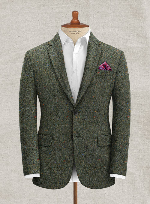 Caccioppoli Donegal Green Tweed Jacket - StudioSuits