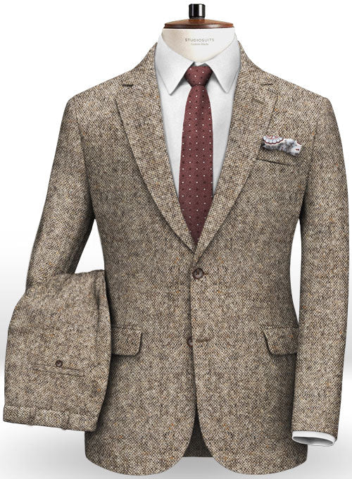 Caccioppoli Donegal Light Brown Tweed Suit - StudioSuits