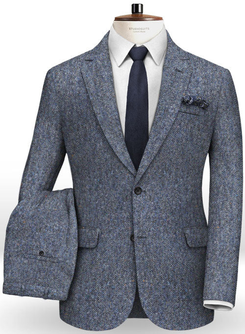 Caccioppoli Donegal Mid Blue Tweed Suit - StudioSuits
