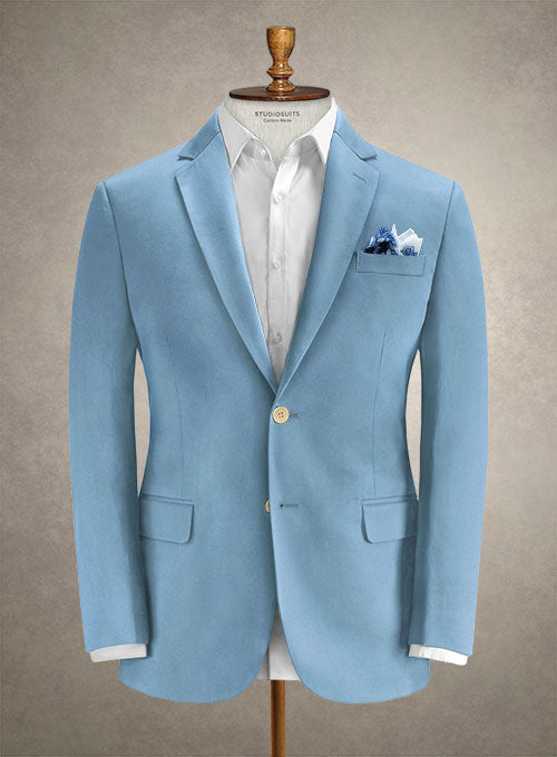 Caccioppoli Cotton Gabardine Mineral Blue Suit - StudioSuits